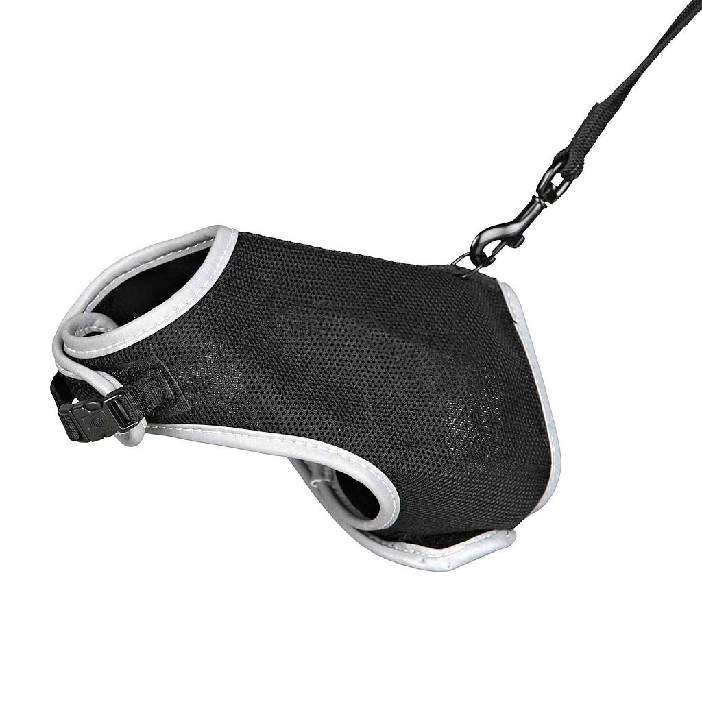 Arnés Suave-Correa Gatos, 24-42 cm, 1.20 m (Negro)