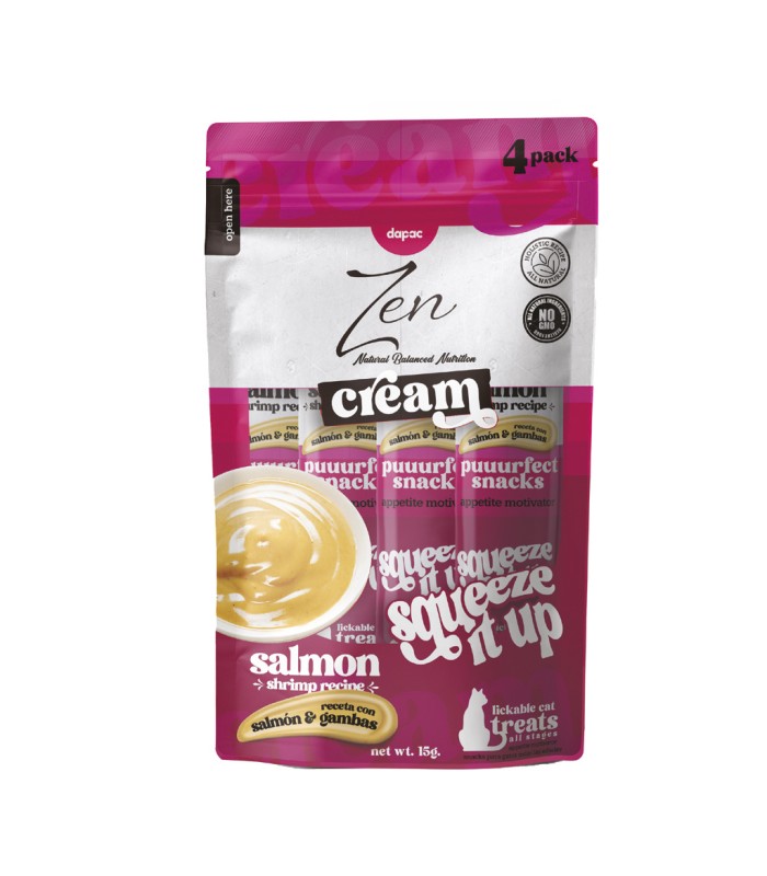 Zen cream - Salmón &amp; gambas. 4 x 15gr.